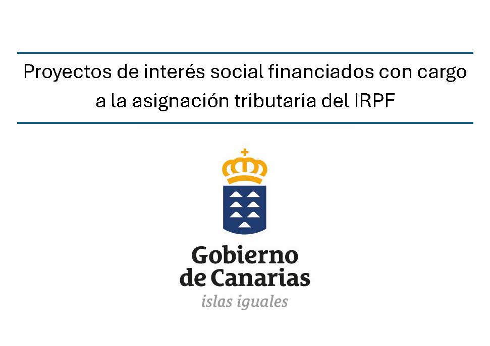 Cartel institucional del Gobierno de Canarias sobre financiación de proyectos sociales con cargo al IRPF